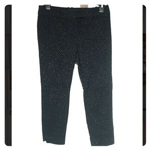 Mid Calf Length Slacks Black with Gold Dots 4P